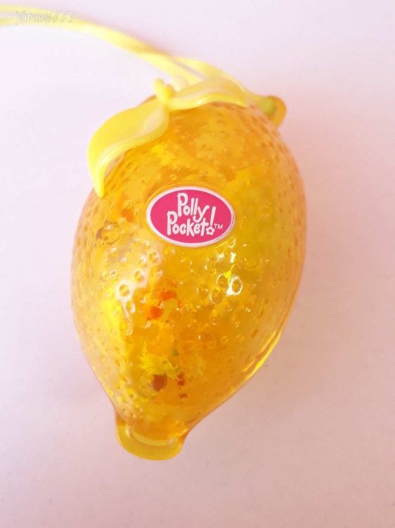 Eredeti Bluebird 2000 Polly Pocket Fruit Surprises Lemon vintage szelence retro játéktér NYAKLÁNC !!