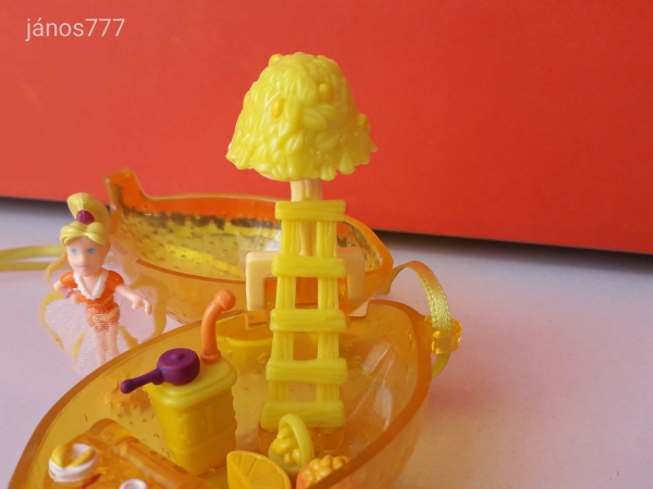 Eredeti Bluebird 2000 Polly Pocket Fruit Surprises Lemon vintage szelence retro játéktér NYAKLÁNC !!