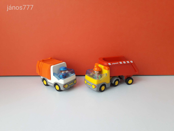 Eredeti Playmobil 1.2.3 munkagépek autók járművek csomag !!