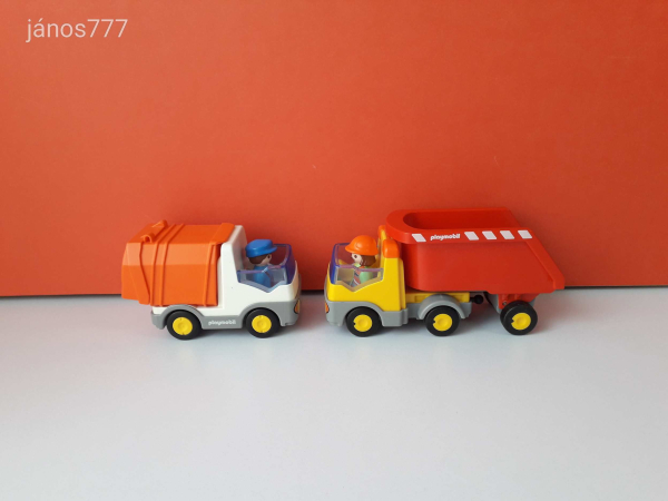 Eredeti Playmobil 1.2.3 munkagépek autók járművek csomag !!