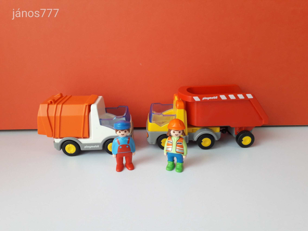 Eredeti Playmobil 1.2.3 munkagépek autók járművek csomag !!