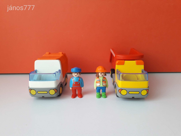 Eredeti Playmobil 1.2.3 munkagépek autók járművek csomag !!