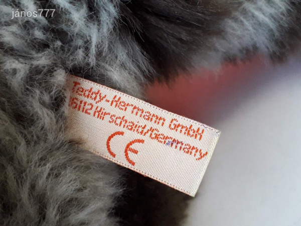 Eredeti Teddy Hermann MOSÓMEDVE plüss 41 cm-es kabala figura ! EXTRA ! ÉLETHŰ !