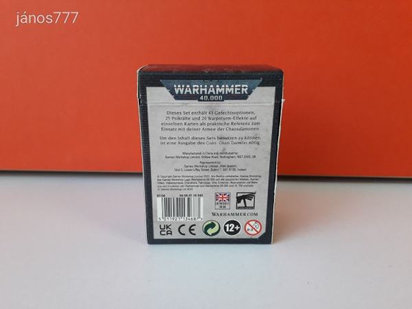 Eredeti Warhammer 40K Chaos Daemons Datakarten !! Warhammer 40000 kiegészítő csomag !!