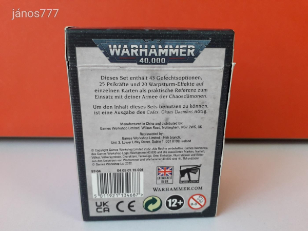 Eredeti Warhammer 40K Chaos Daemons Datakarten !! Warhammer 40000 kiegészítő csomag !!