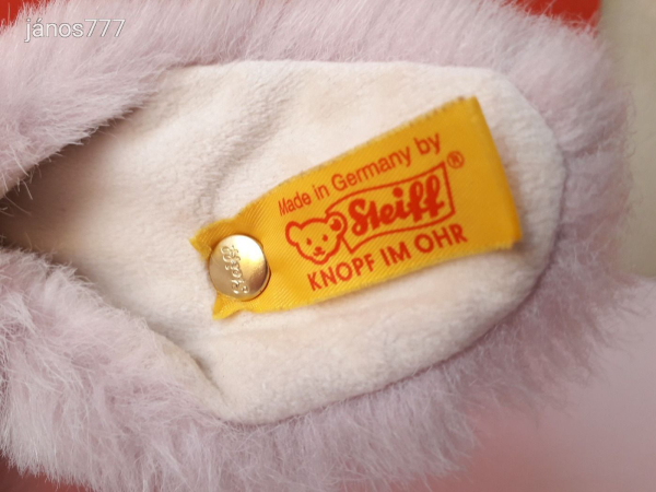 Eredeti Steiff nyúl plüss nyuszi kabala figura ! 25 cm-es plüssfigura Steiff HOPPEL Rabbit ! EXTRA !