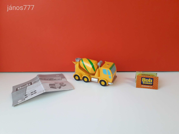 Eredeti Bob the Builder Bob a Mester betonkeverő autó !! 18cm ! EXTRA !!