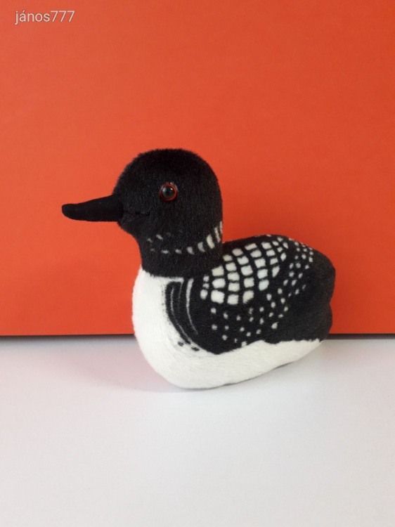 Eredeti Wild Republic Audubon ÉSZAKI BÚVÁR plüss vízi madár kabala figura Hangot adó ! ÉLETHŰ !