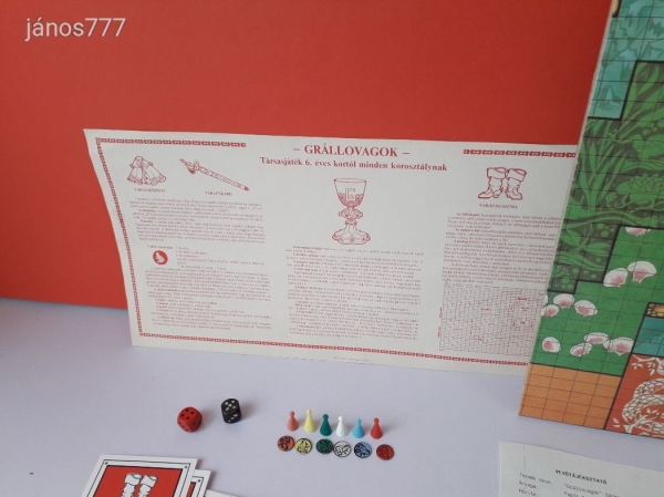Retro Vintage GRÁLLOVAGOK régi Magyar társasjáték !! Extra ritka !!