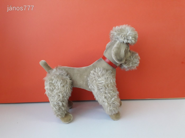 Eredeti Steiff USZKÁR kutya antik plüss PUDLI kabala figura régiség 34 cm !! ÉLETHŰ !! EXTRA