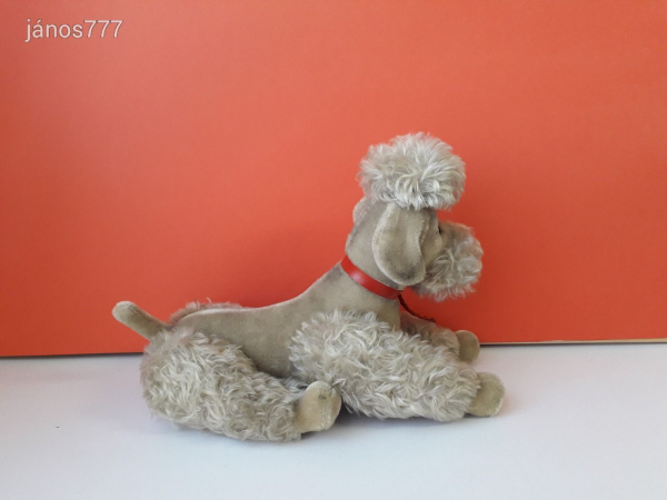 Eredeti Steiff USZKÁR kutya antik plüss PUDLI kabala figura régiség 34 cm !! ÉLETHŰ !! EXTRA