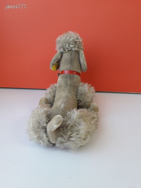 Eredeti Steiff USZKÁR kutya antik plüss PUDLI kabala figura régiség 34 cm !! ÉLETHŰ !! EXTRA