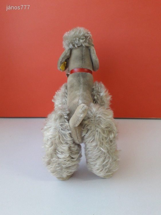 Eredeti Steiff USZKÁR kutya antik plüss PUDLI kabala figura régiség 34 cm !! ÉLETHŰ !! EXTRA