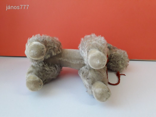 Eredeti Steiff USZKÁR kutya antik plüss PUDLI kabala figura régiség 34 cm !! ÉLETHŰ !! EXTRA