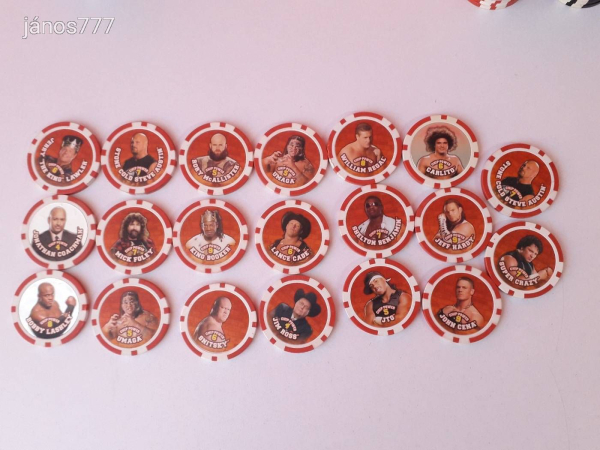 Eredeti WWE Power Pankrátor zseton !! Póker zseton !! 97db
