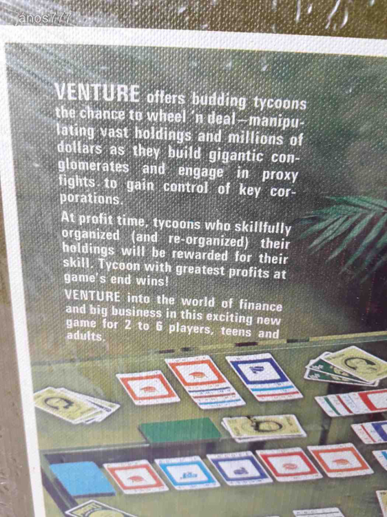 VENTURE Finance Big Business társasjáték !! 1970-es kiadás !!! BONTATLAN !!
