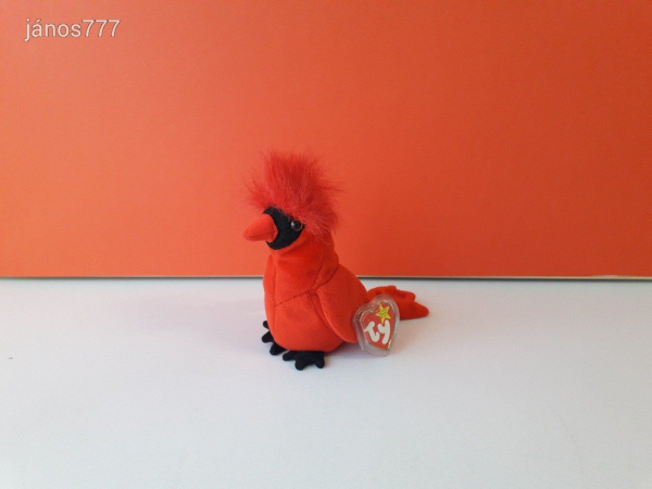 Eredeti Ty MADÁR plüss piros madár kabala figura 16 cm-es ! ÉLETHŰ !