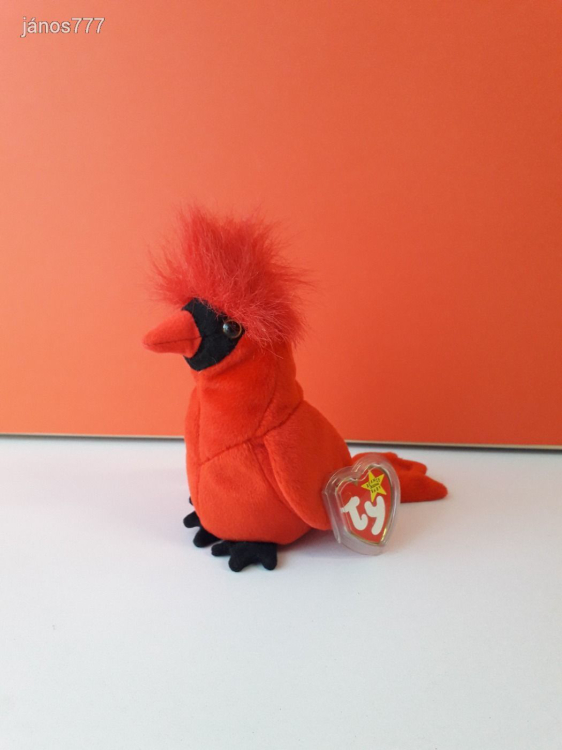 Eredeti Ty MADÁR plüss piros madár kabala figura 16 cm-es ! ÉLETHŰ !