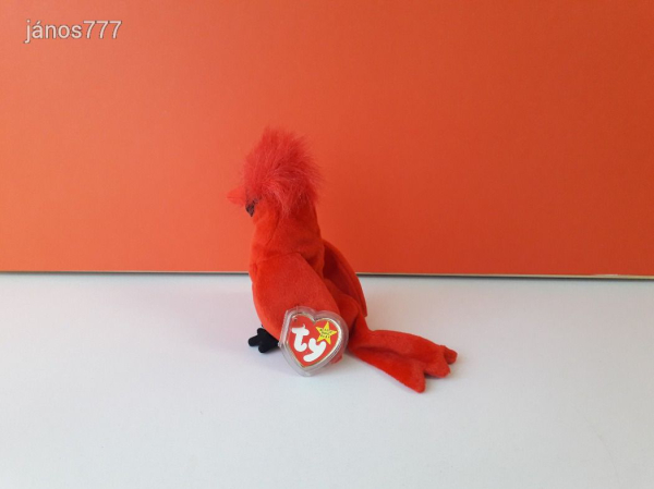 Eredeti Ty MADÁR plüss piros madár kabala figura 16 cm-es ! ÉLETHŰ !