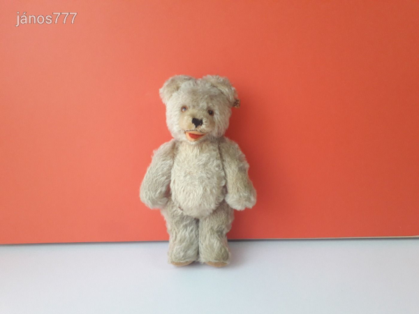 Eredeti FECHTER antik mackó medve régi öreg maci ! 25 cm-es kemény töltetű moher maci ! EXTRA
