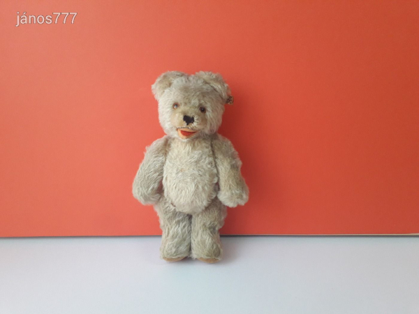 Eredeti FECHTER antik mackó medve régi öreg maci ! 25 cm-es kemény töltetű moher maci ! EXTRA