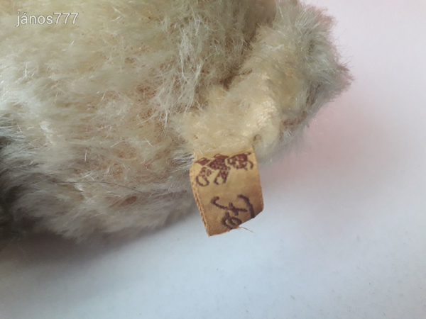 Eredeti FECHTER antik mackó medve régi öreg maci ! 25 cm-es kemény töltetű moher maci ! EXTRA