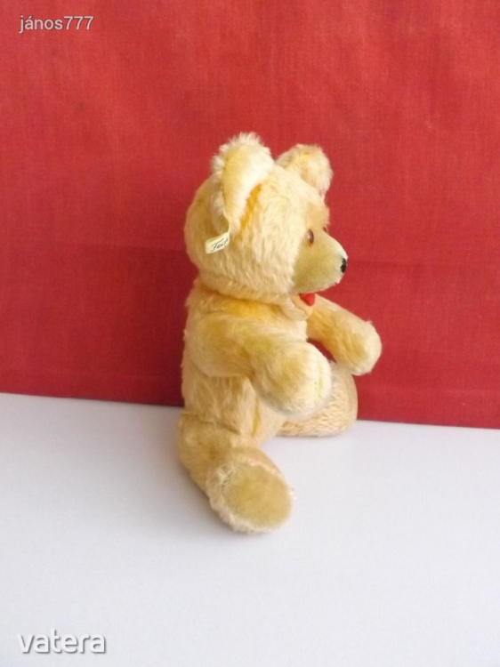 Eredeti FECHTER antik mackó medve régi maci !!! 31 cm-es !! Szalma töltetű moher SÍRÓ maci EXTRA !