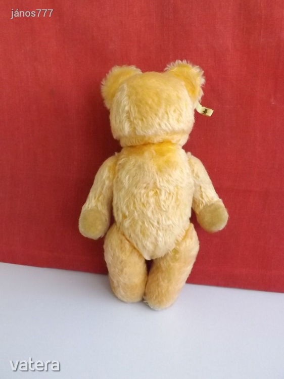 Eredeti FECHTER antik mackó medve régi maci !!! 31 cm-es !! Szalma töltetű moher SÍRÓ maci EXTRA !