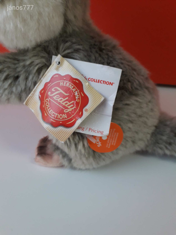 Eredeti Teddy Hermann MAJOM plüss ritkaság Galágó egérmaki kabala figura ! EXTRA !! ÉLETHŰ !!