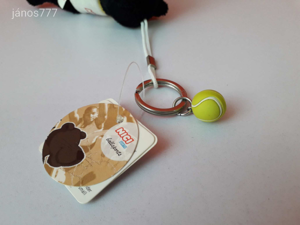 Eredeti NICI SPORTS plüss párduc kabala figura 10 cm-es NICI kulcstartó - Tennis - tenisz