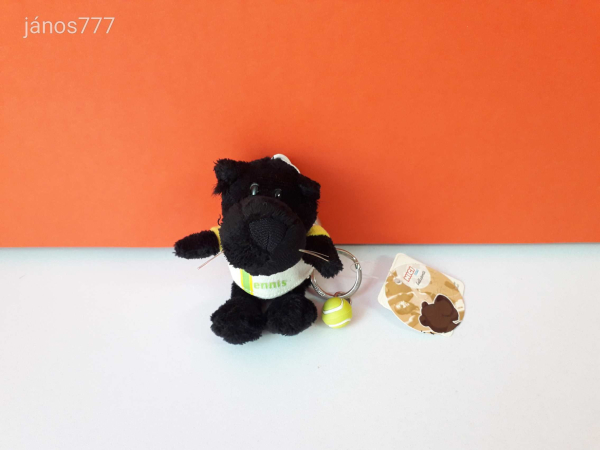 Eredeti NICI SPORTS plüss párduc kabala figura 10 cm-es NICI kulcstartó - Tennis - tenisz