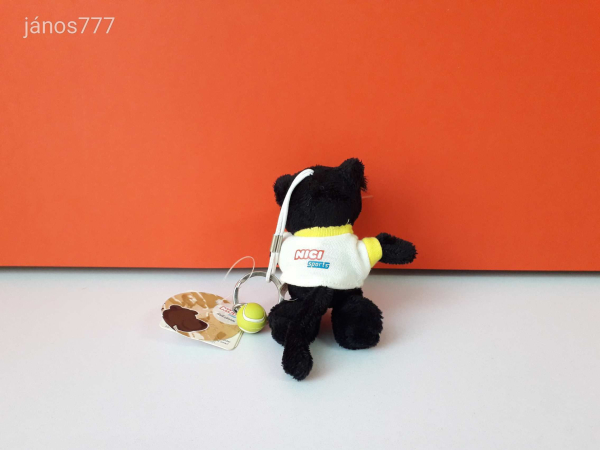Eredeti NICI SPORTS plüss párduc kabala figura 10 cm-es NICI kulcstartó - Tennis - tenisz