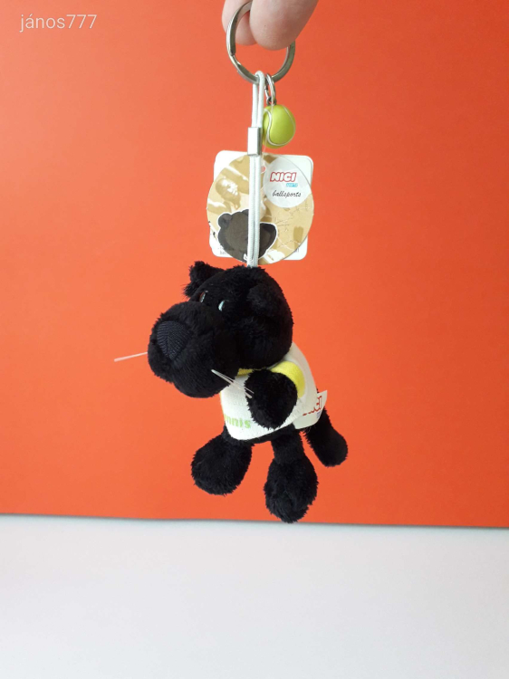 Eredeti NICI SPORTS plüss párduc kabala figura 10 cm-es NICI kulcstartó - Tennis - tenisz