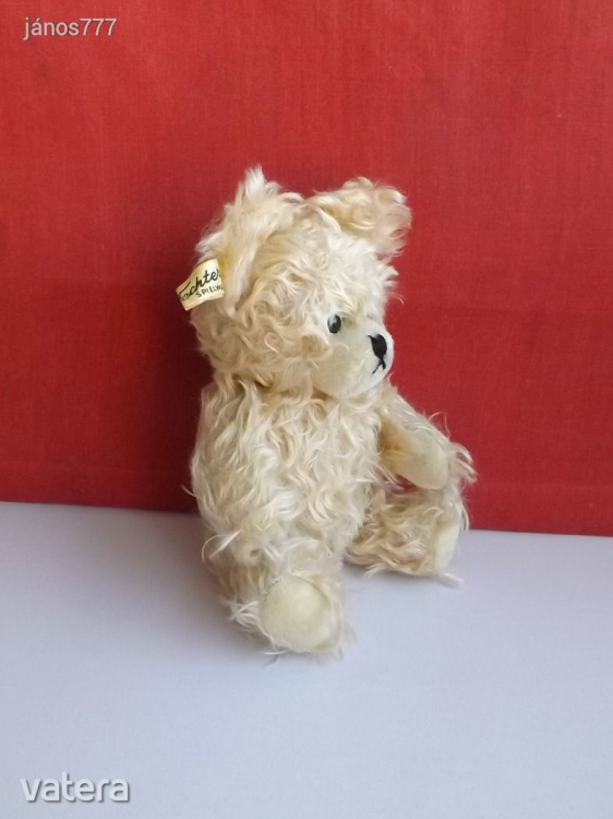 Eredeti FECHTER antik mackó medve régi öreg maci !!! 27 cm-es !! Szalma töltetű moher maci !!! EXTRA