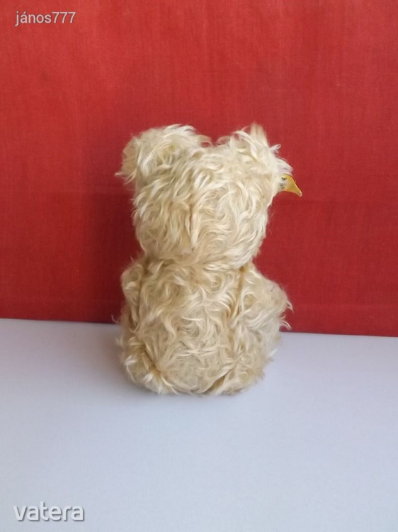 Eredeti FECHTER antik mackó medve régi öreg maci !!! 27 cm-es !! Szalma töltetű moher maci !!! EXTRA