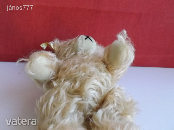 Eredeti FECHTER antik mackó medve régi öreg maci !!! 27 cm-es !! Szalma töltetű moher maci !!! EXTRA