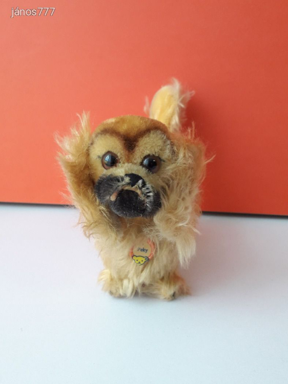 Eredeti STEIFF KUTYA PEKY PALOTAPINCSI pekingi palotakutya 21 cm antik STEIFF PEKINGESE Dog