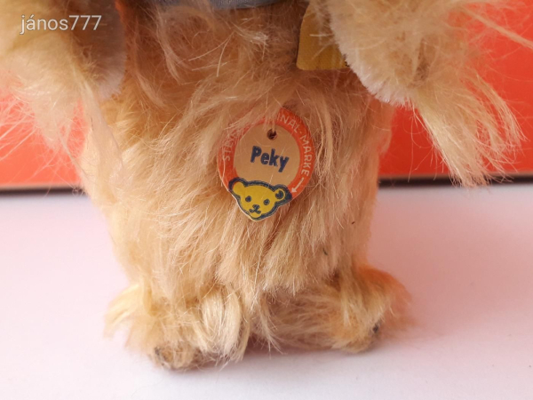 Eredeti STEIFF KUTYA PEKY PALOTAPINCSI pekingi palotakutya 21 cm antik STEIFF PEKINGESE Dog