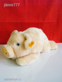 Eredeti STEIFF malac plüss disznó 33 cm-es röfi kabala figura !!