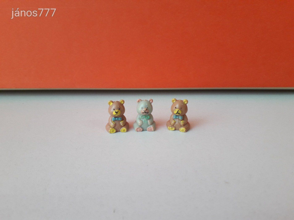 Teddy's Wonderland mini retro mackó játék medve figura csomag 3 db vintage maci EGYÜTT !! EXTRA