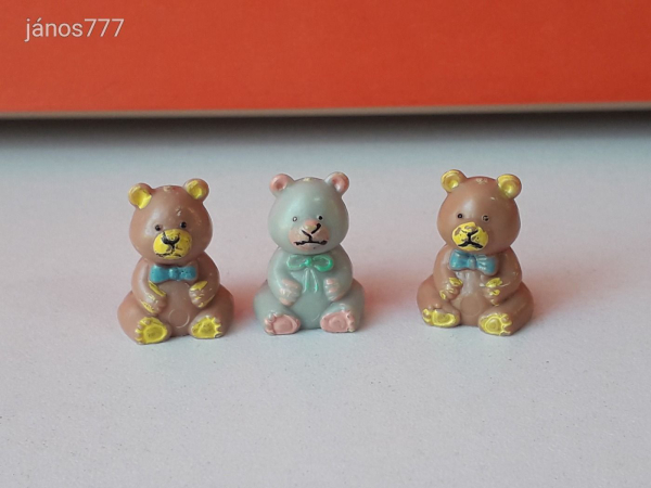 Teddy's Wonderland mini retro mackó játék medve figura csomag 3 db vintage maci EGYÜTT !! EXTRA