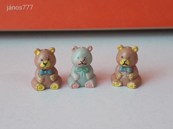 Teddy's Wonderland mini retro mackó játék medve figura csomag 3 db vintage maci EGYÜTT !! EXTRA