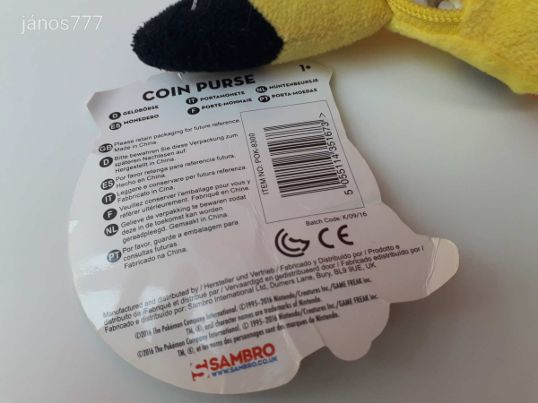 Eredeti POKÉMON PIKACHU plüss PÉNZTÁRCA Pokemon figura EXTRA