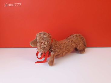 Eredeti STEIFF kutya plüss TACSKÓ 35 cm antik STEIFF Dachshund Dog WALDI kabala figura !! EXTRA !!