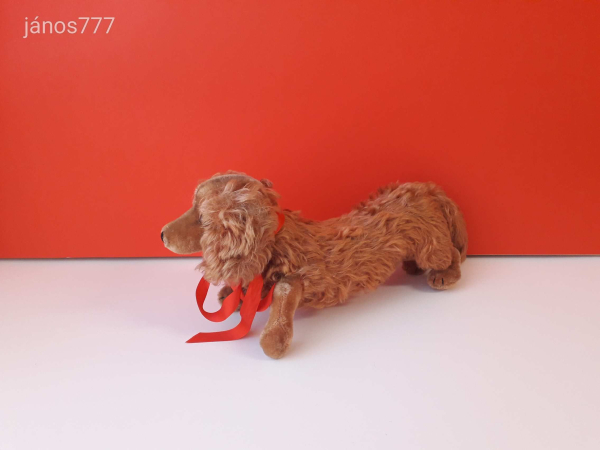 Eredeti STEIFF kutya plüss TACSKÓ 35 cm antik STEIFF Dachshund Dog WALDI kabala figura !! EXTRA !!