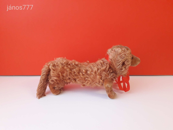 Eredeti STEIFF kutya plüss TACSKÓ 35 cm antik STEIFF Dachshund Dog WALDI kabala figura !! EXTRA !!