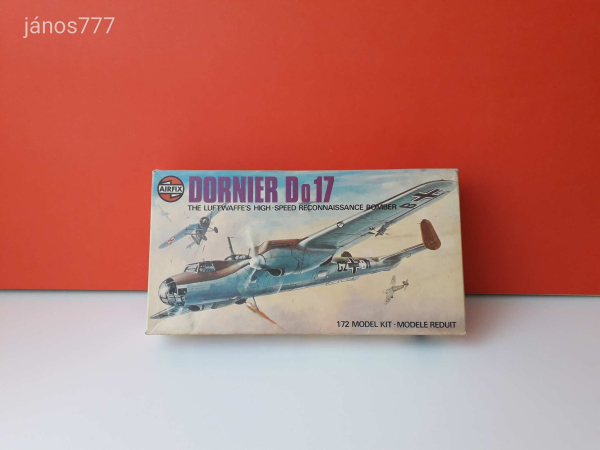 Eredeti Airfix Dornier Do 17 Luftwaffe bombázó repülőgép makett modell 1:72 ! AIRFIX 4014