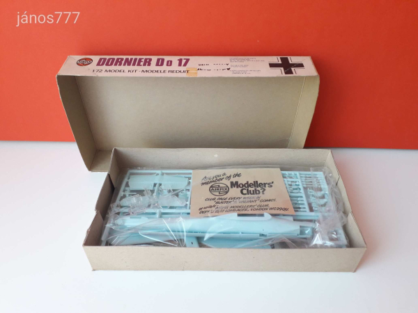 Eredeti Airfix Dornier Do 17 Luftwaffe bombázó repülőgép makett modell 1:72 ! AIRFIX 4014