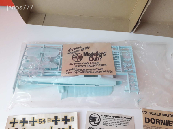 Eredeti Airfix Dornier Do 17 Luftwaffe bombázó repülőgép makett modell 1:72 ! AIRFIX 4014
