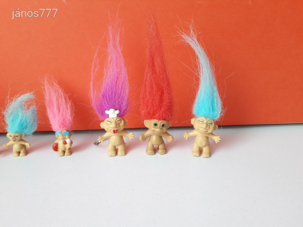 Troll figura vintage baba retro Troll kabala figura 12 db-os Kulcstartó CSOMAG együtt ! EXTRA